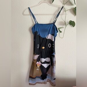 Black Hello Kitty Bikini Mini Dress M Y2K Dreamcore Printed Bodycon CherryKitten